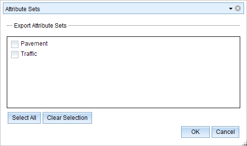 Export Attribute Sets dialog box